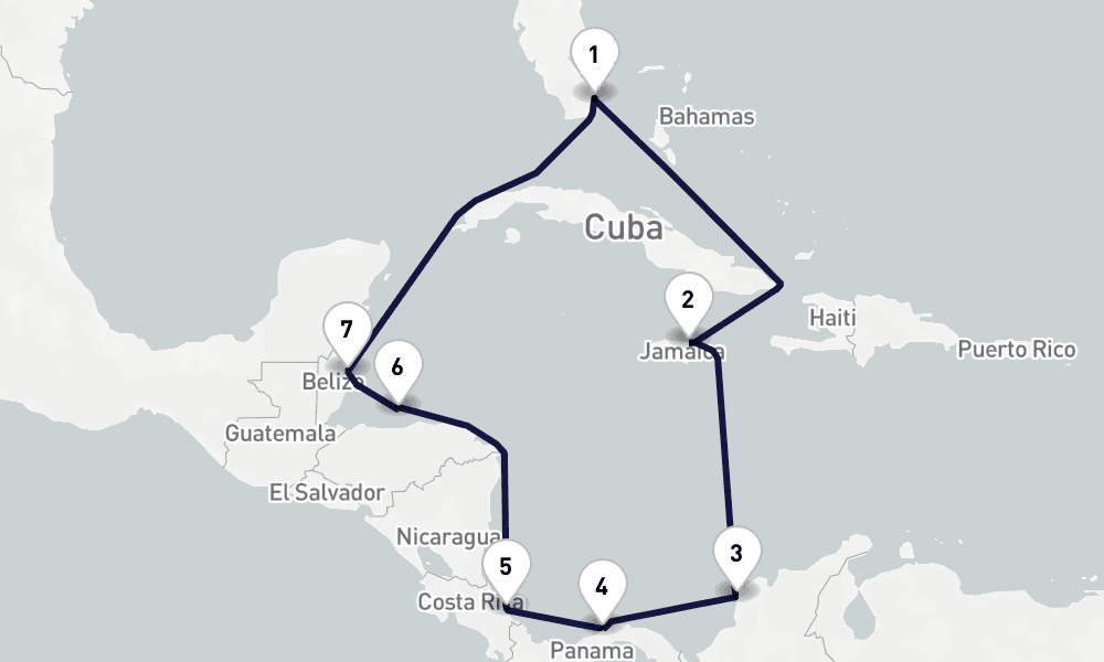 11 days, round-trip Southern Western Caribbean 12日間