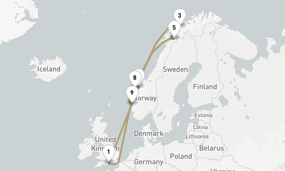 14 days, round-trip Norway And Northern Lights 15日間