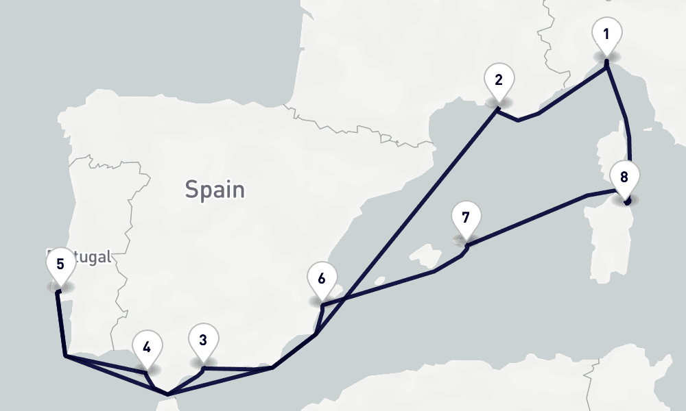 10 days, round-trip Mediterranean 11日間