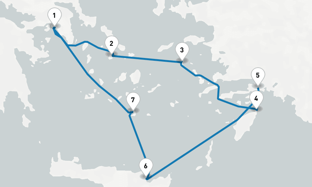 7 days, round-trip Cruise Greece Intensive Cruise Syros, Patmos Rhodes 8日間