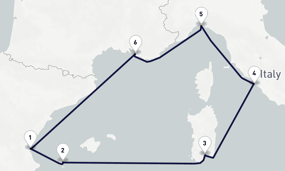 7 days, round-trip Mediterranean 8日間