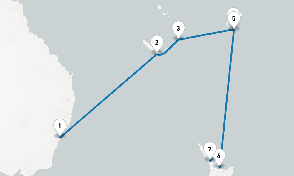 11 days, one-way from Sydney to Auckland 12日間