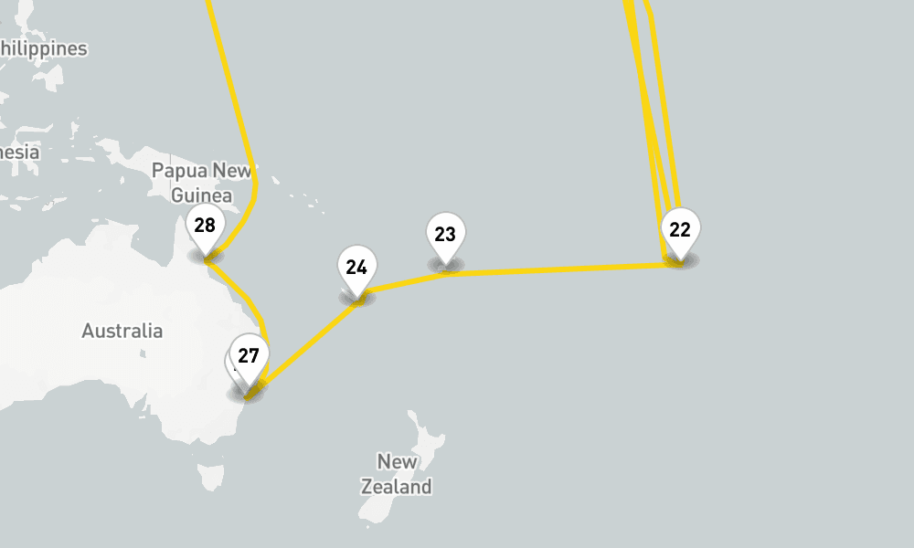 140 days, round-trip World Cruise from Civitavecchia Rome 141日間