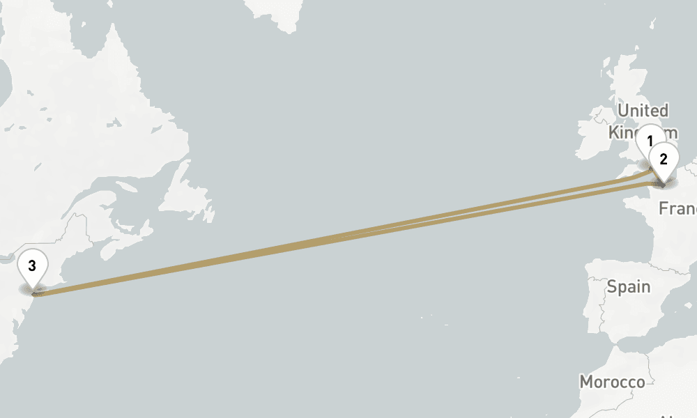 15 days, round-trip Roundtrip Transatlantic Crossing 16日間