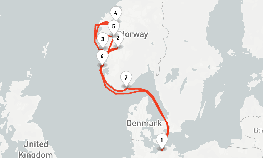 9 days, round-trip Norwegens Fjorde ab Warnemunde 2 10日間
