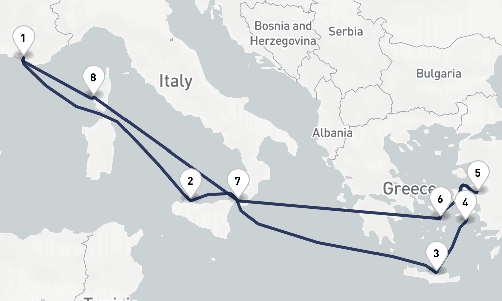 12 days, round-trip 12 Nuit Treacutesors de la mer Eacutegeacutee 13日間