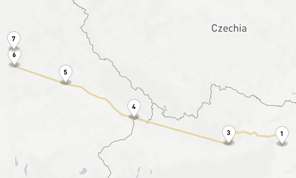 6 days, one-way from Vienna to Nuremberg 7日間