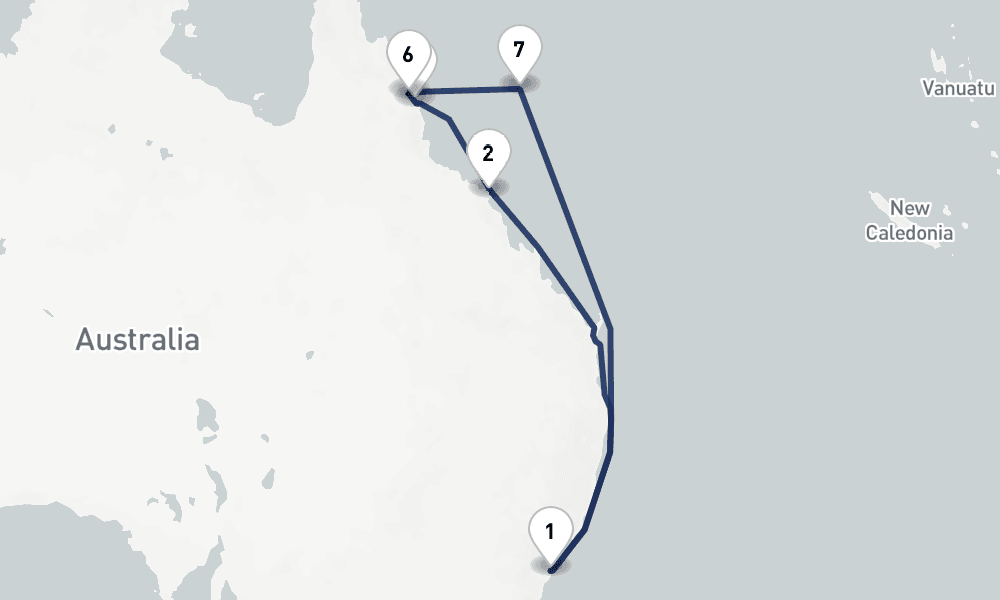11 days, round-trip Great Barrier Reef 12日間