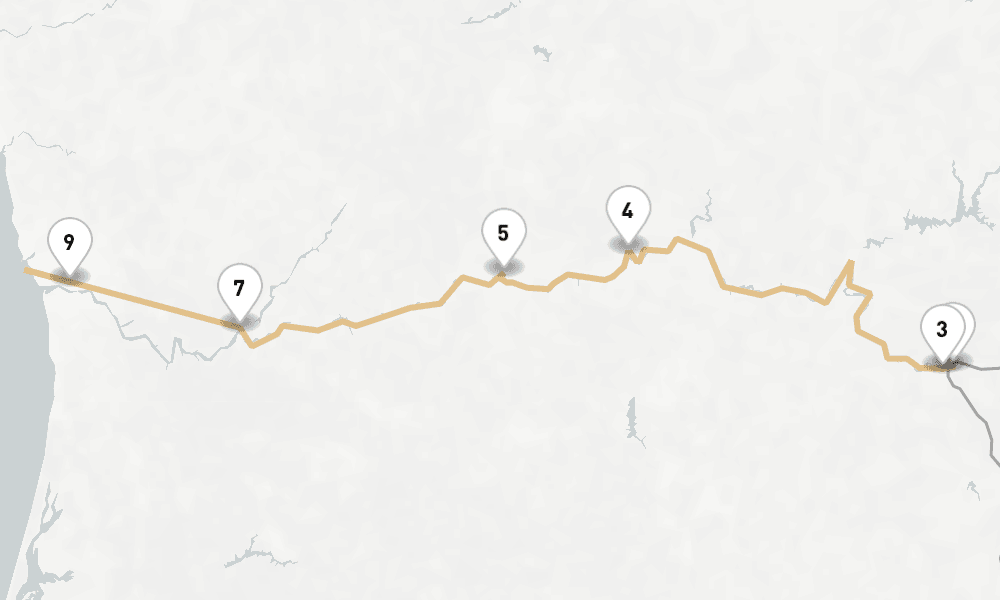 7 nights / 8 days, one-way from Vega de Terron to Porto