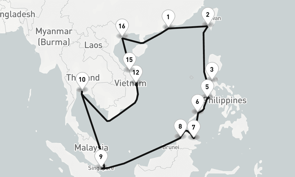 28 days, round-trip Hong Kong To Hong Kong 29日間