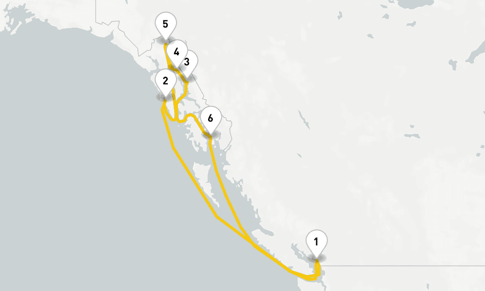7 days, round-trip Alaska Inside Passage Cruise 8日間