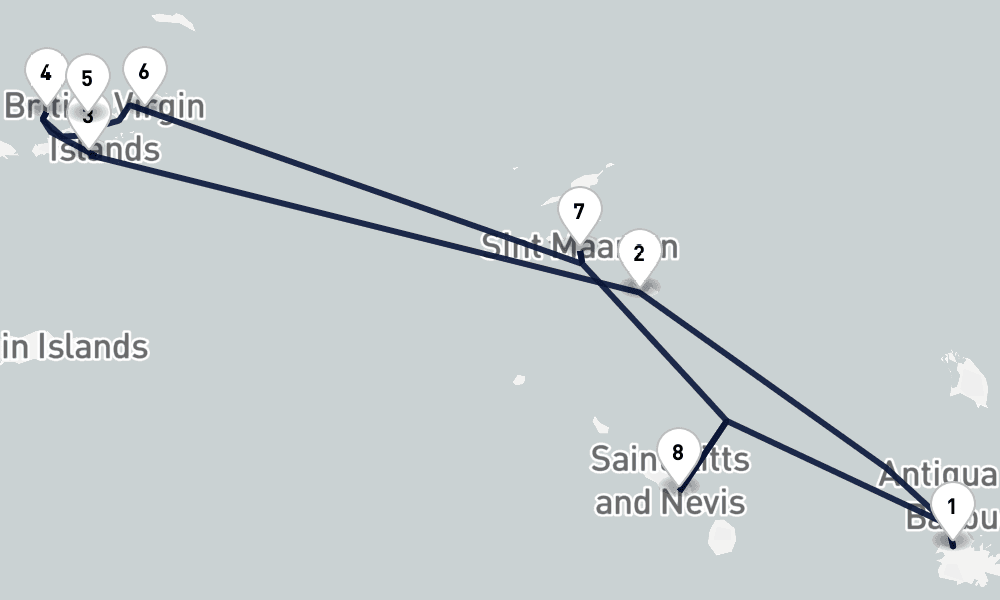 7 nights / 8 days, St Johns (Antigua) Round trip