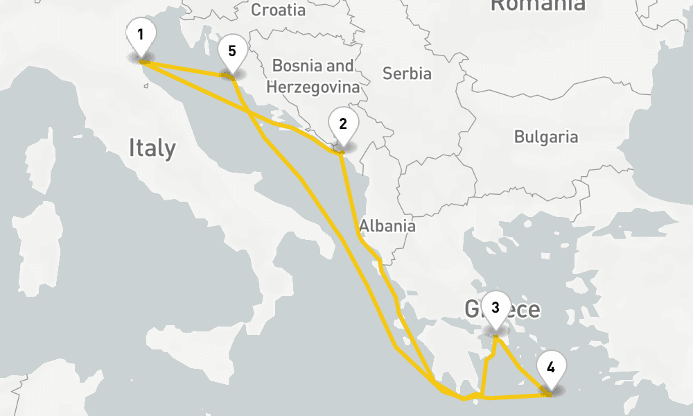 7 days, round-trip Greece Adriatic Cruise 8日間