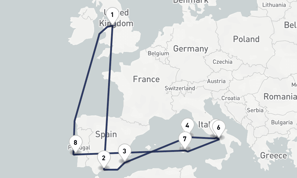 16 days, round-trip Cultural Mediterranean with the Amalfi Coast 17日間