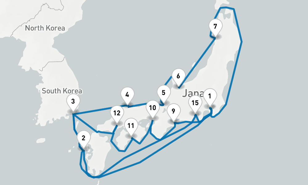 19 days, round-trip Grand Circle Japan 20日間