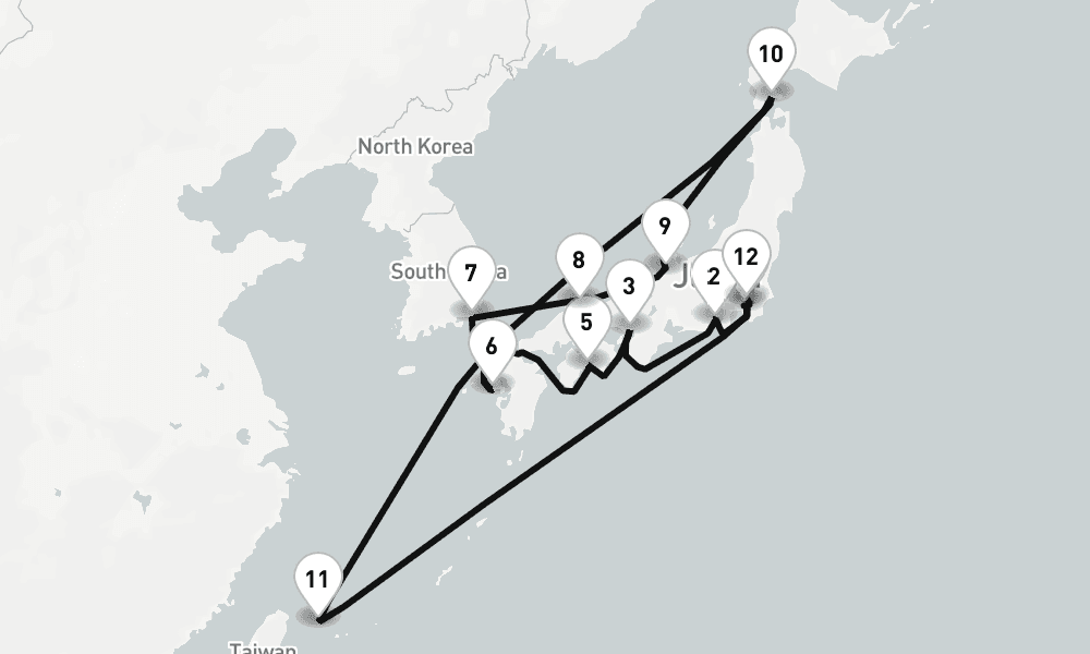 14 days, one-way from Yokohama to Tokyo 15日間