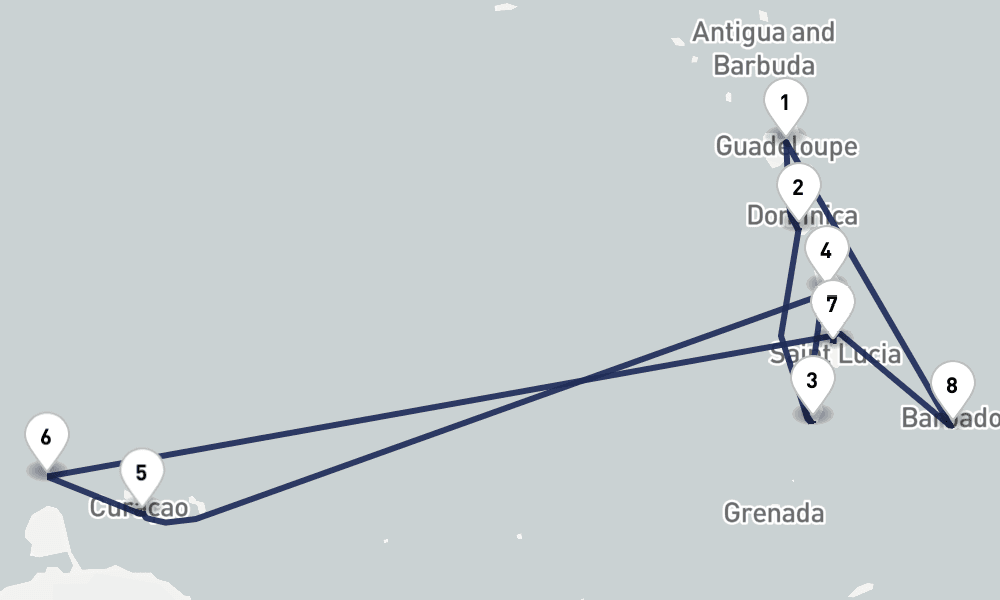 10 days, round-trip 10 Nuit Secrets des Caraiumlbes 11日間