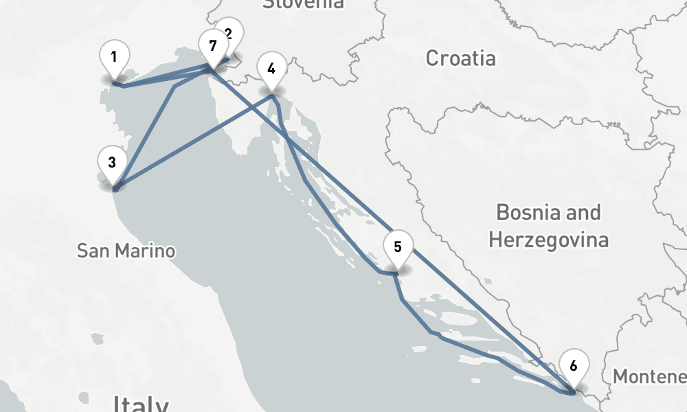 8 days, round-trip Legends of the Northern Adriatic 9日間