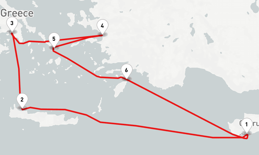 7 days, round-trip Aegean Gems 8日間