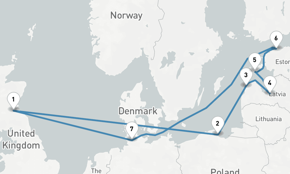 11 days, round-trip Discovering the Baltic with the Kiel Canal 12日間