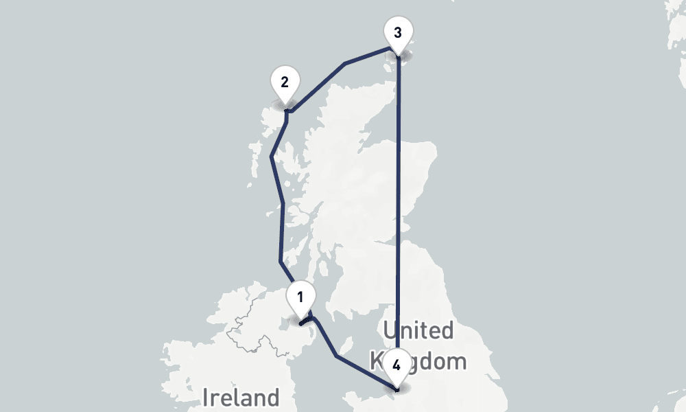 7 days, round-trip Islands Coastlines of Scotland from Belfast 8日間