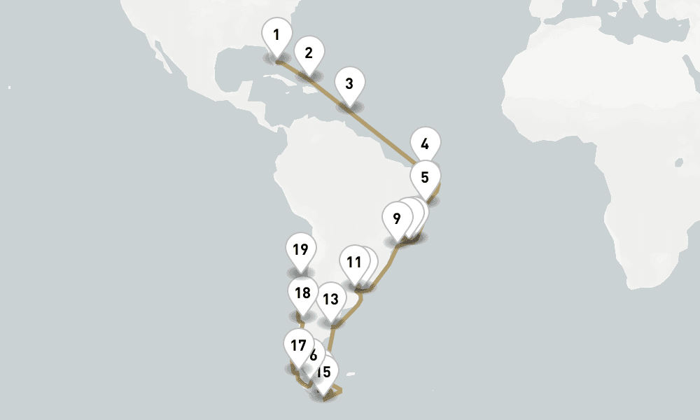 37 days, one-way from Fort Lauderdale to San Antonio 38日間