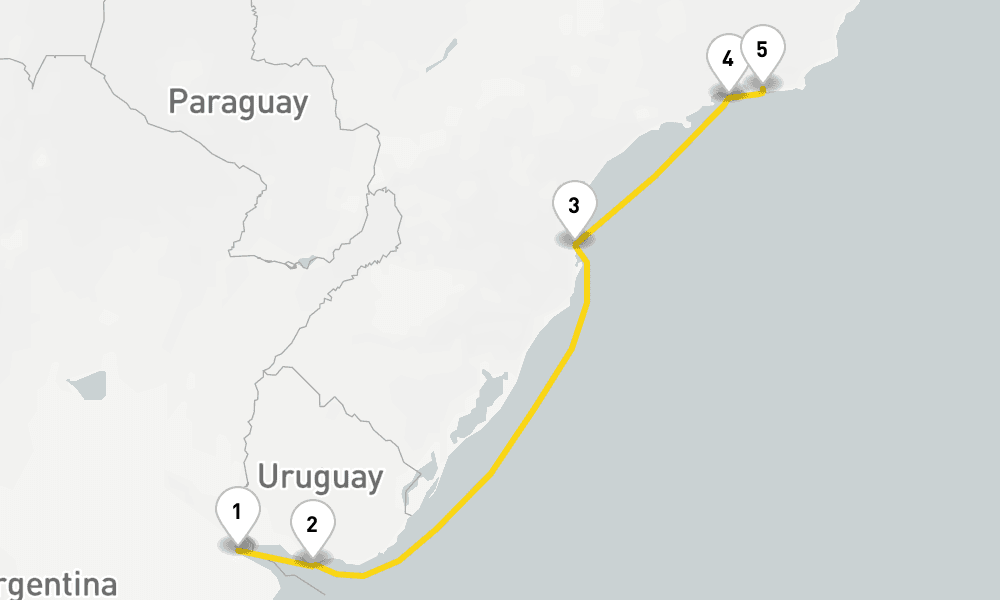 5 days, one-way from Buenos Aires to Rio de Janeiro 6日間