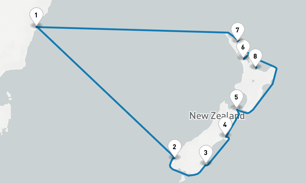 15 days, round-trip New Zealand 16日間