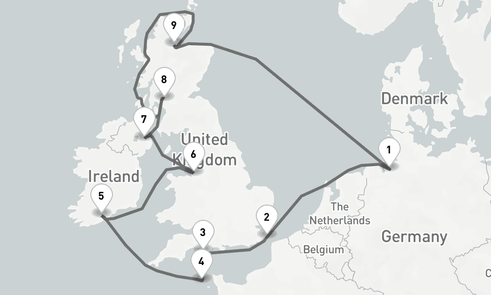 14 days, round-trip - Rund Um Die Grune Insel - AbBis Bremerhaven 15日間