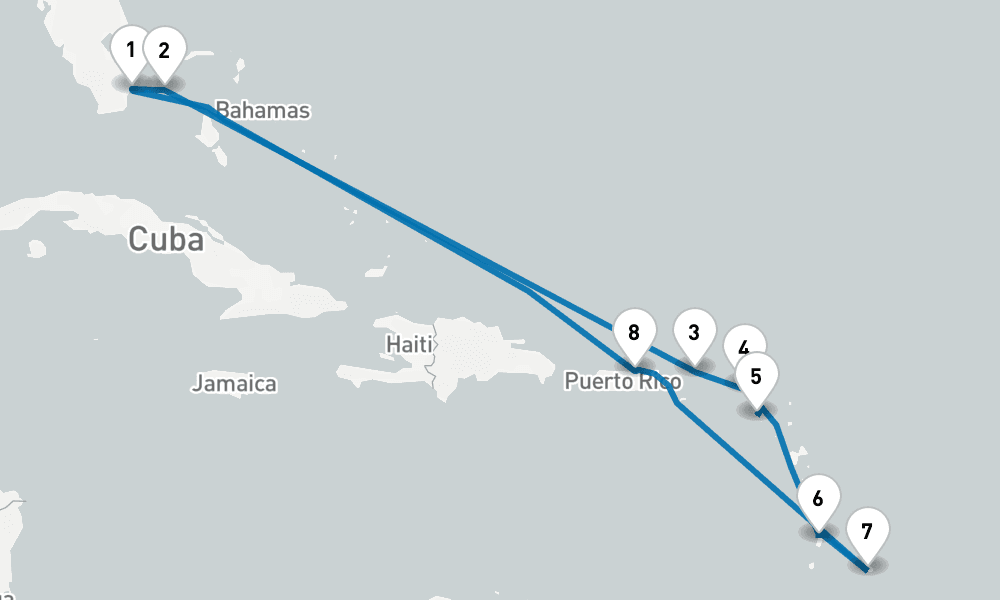 14 days, round-trip Cruise Caribbean Holiday Cruise Sint Maarten, Saint Lucia Barbados 15日間
