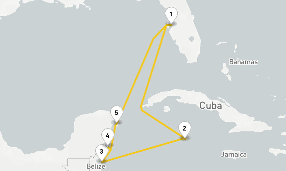 8 days, round-trip Western Caribbean Cruise 9日間