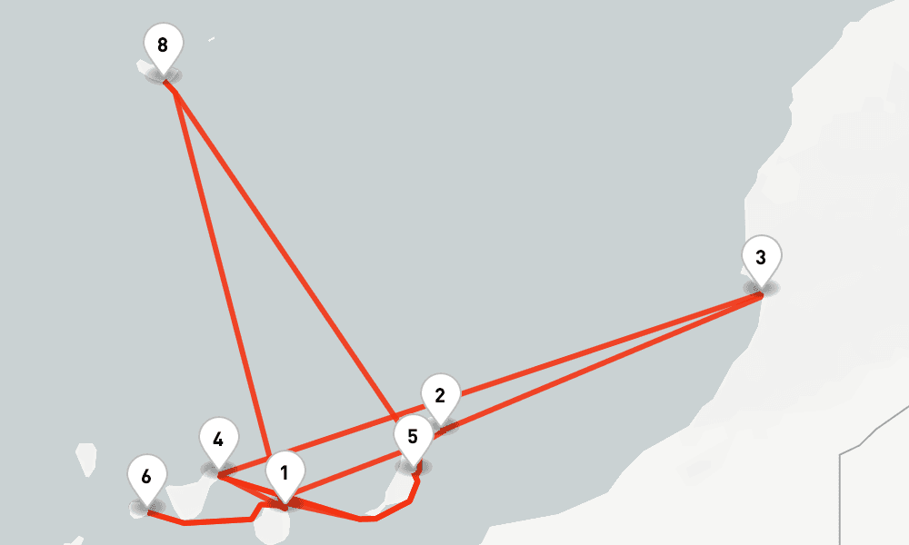 14 nights / 15 days, Las Palmas (Gran Canaria, Canary Islands) Round trip