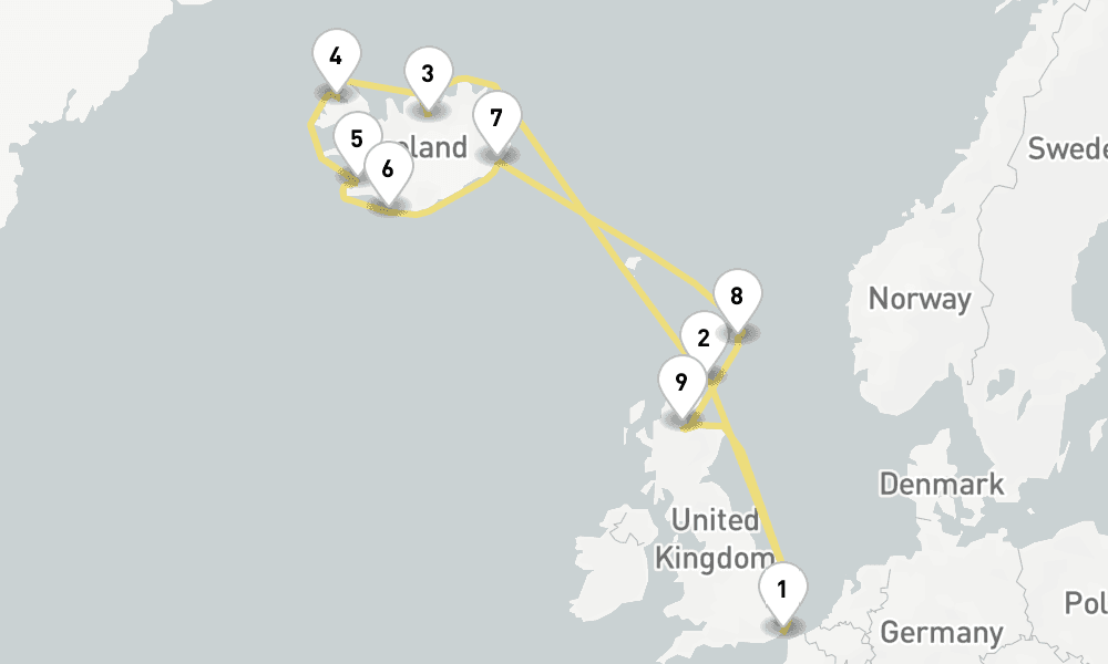 14 days, round-trip Scottish Isles Icelandic Intrigue 15日間