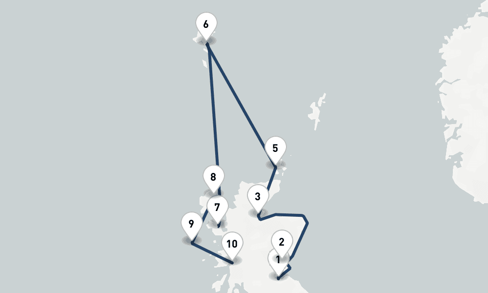 11 days, one-way from Leith-Edinburgh to Troon UK 12日間