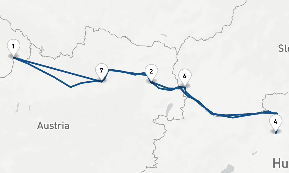 7 days, round-trip Danube 8日間