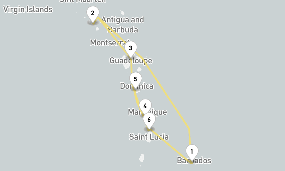 7 days, round-trip Caribbean Gems 8日間