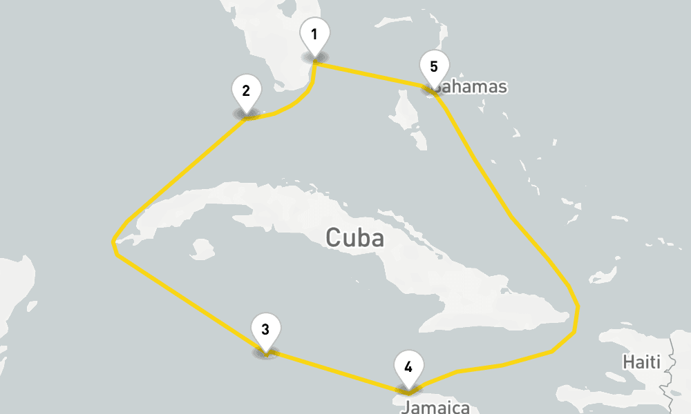 7 days, round-trip Key West, Bahamas Western Caribbean 8日間