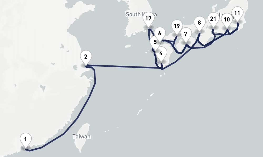 28 days, one-way from Hong Kong to Tokyo 29日間