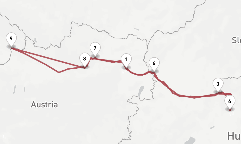 7 days, round-trip Danube 8日間
