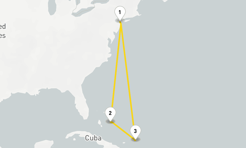 8 days, round-trip Eastern Caribbean 9日間