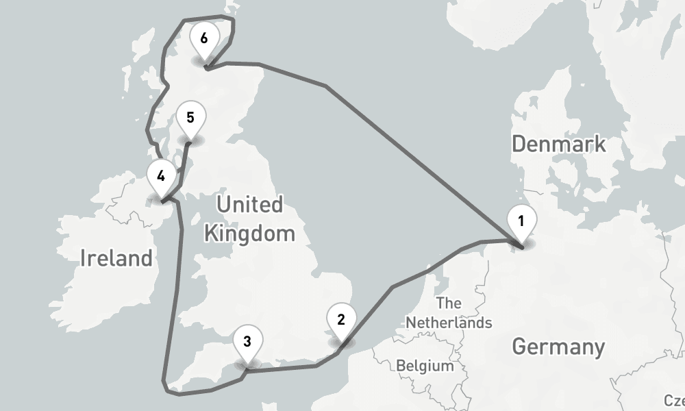 10 days, round-trip - Westkuste Grosbritannien Und Schottland - AbBis Bremerhaven 11日間