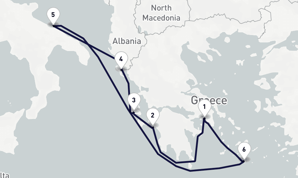 7 days, round-trip Mediterranean 8日間