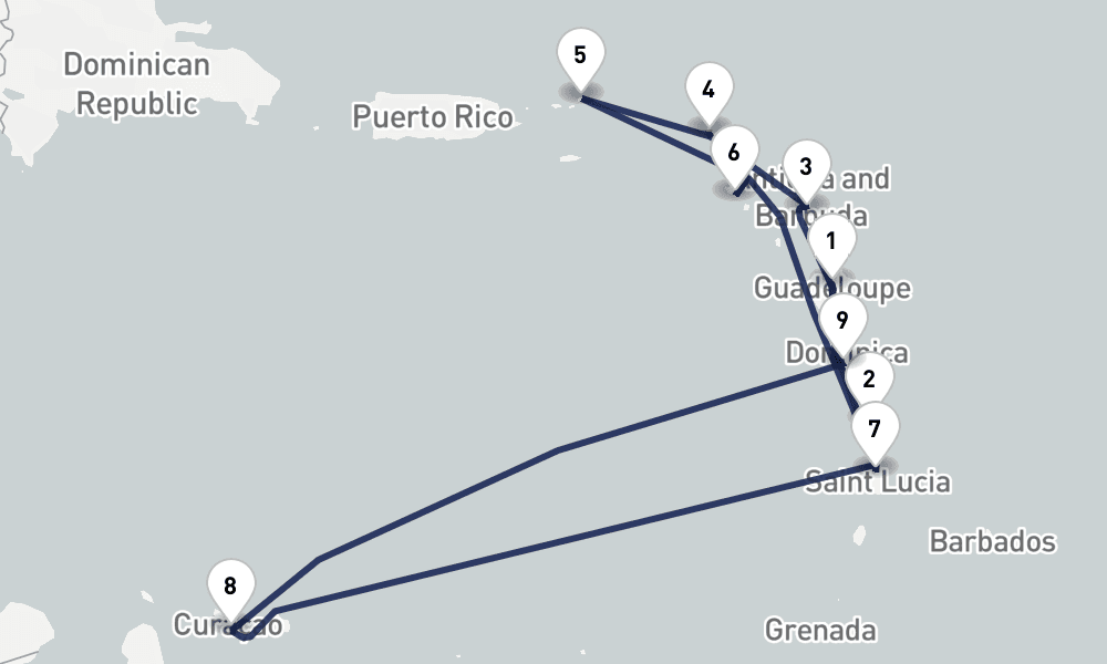 11 days, round-trip 11 Nuit Secrets des Caraiumlbes 12日間