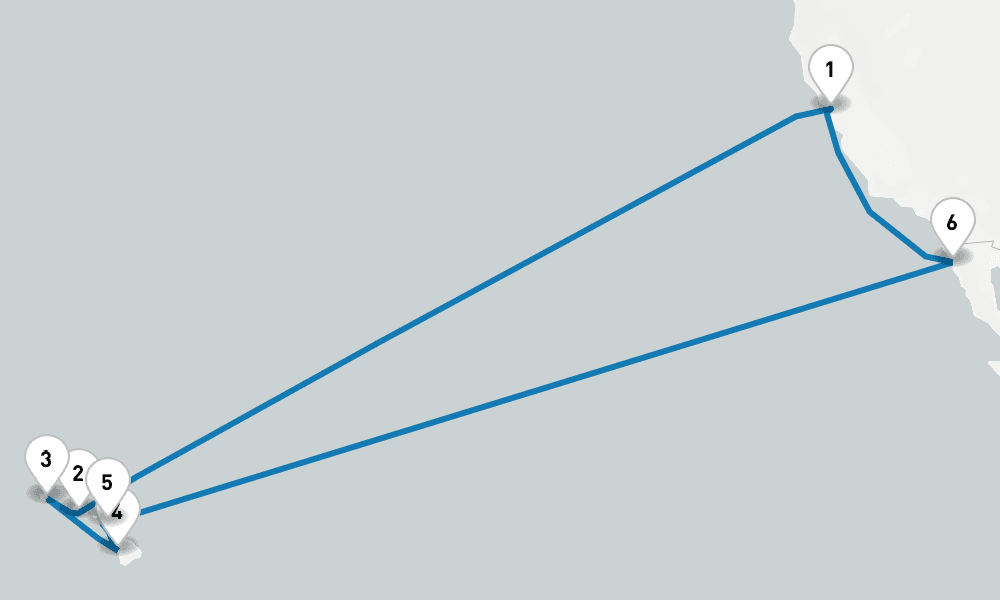16 days, round-trip Hawaiian Islands 17日間