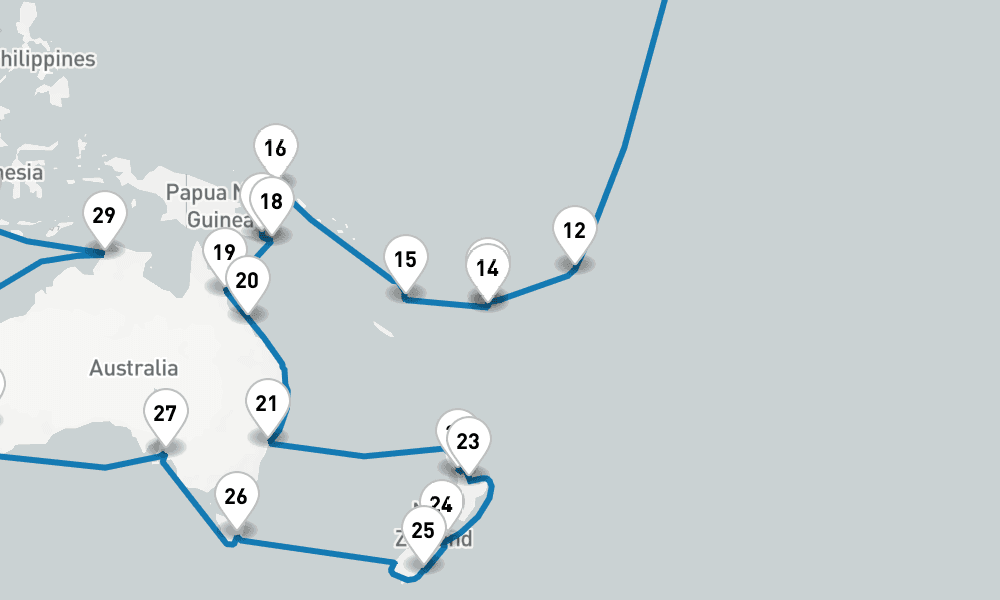 129 days, one-way from Fort Lauderdale to Los Angeles 130日間