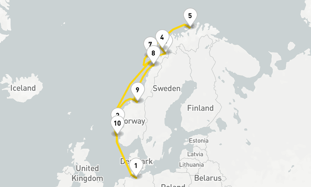 14 days, round-trip Special Cruises from Hamburg 15日間