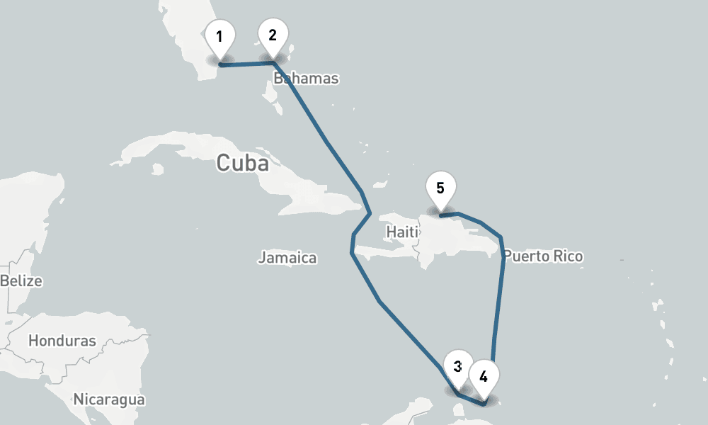 10 days, one-way from Miami to Philadelphia 11日間