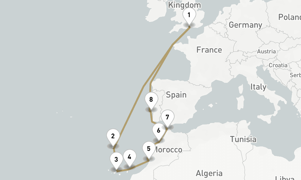 16 days, round-trip Portugal 17日間