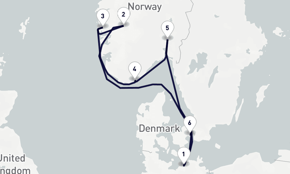 7 days, round-trip Northern Europe 8日間