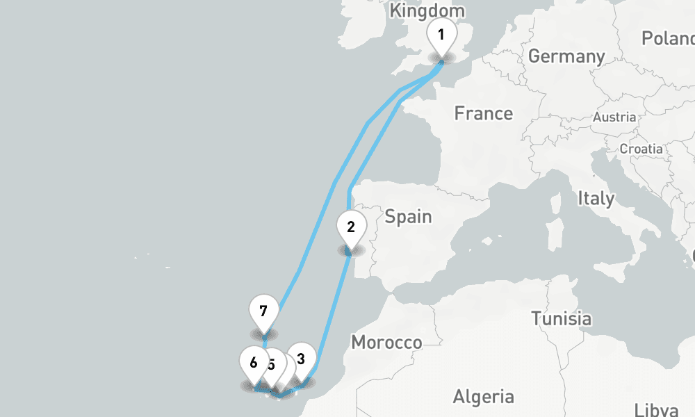 15 days, round-trip Canary Island Sunshine 16日間